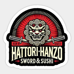 Hattori Hanzo Sword & Sushi - Japanese Warrior Sticker
